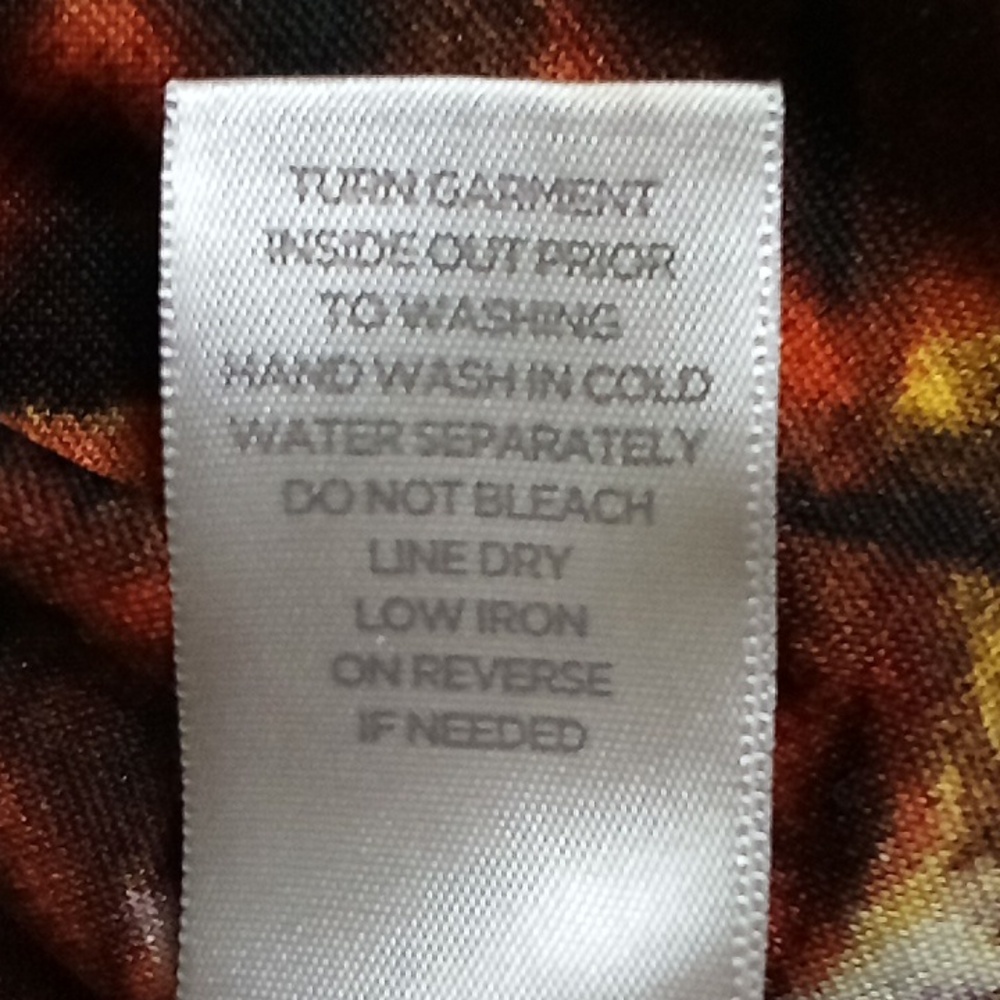 Elegant Multicolor Patterned Ruffled Front Tank Top Size 18/20 - Picture 8 of 12